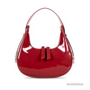 Vegan Leather Hobo Bag Adjustable Strap Spacious Main Compartment